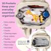 imageRUVALINO Diaper Bag BackpackMultifunction Travel Baby Diaper Bag with Changing Pad Insulated Bottle Holders ampamp Pacifier Case Large Capacity Waterproof GrayBeige
