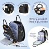 imageRUVALINO Diaper Bag BackpackMultifunction Travel Baby Diaper Bag with Changing Pad Insulated Bottle Holders ampamp Pacifier Case Large Capacity Waterproof GrayBlack Leopard
