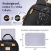 imageRUVALINO Diaper Bag BackpackMultifunction Travel Baby Diaper Bag with Changing Pad Insulated Bottle Holders ampamp Pacifier Case Large Capacity Waterproof GrayBlack Leopard