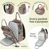 imageRUVALINO Diaper Bag BackpackMultifunction Travel Baby Diaper Bag with Changing Pad Insulated Bottle Holders ampamp Pacifier Case Large Capacity Waterproof GrayYellow Leopard