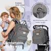 imageRUVALINO Diaper Bag BackpackMultifunction Travel Baby Diaper Bag with Changing Pad Insulated Bottle Holders ampamp Pacifier Case Large Capacity Waterproof GrayIron Gray
