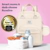 imageRUVALINO Diaper Bag BackpackMultifunction Travel Baby Diaper Bag with Changing Pad Insulated Bottle Holders ampamp Pacifier Case Large Capacity Waterproof GrayBeige