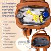 imageRUVALINO Diaper Bag BackpackMultifunction Travel Baby Diaper Bag with Changing Pad Insulated Bottle Holders ampamp Pacifier Case Large Capacity Waterproof GrayMapleorange