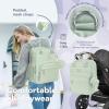 imageRUVALINO Diaper Bag BackpackMultifunction Travel Baby Diaper Bag with Changing Pad Insulated Bottle Holders ampamp Pacifier Case Large Capacity Waterproof GrayMint Green