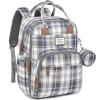imageRUVALINO Diaper Bag Backpack Multifunction Travel Pack Maternity Baby Changing Bags Large Capacity Waterproof Blue Plaid