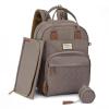 imageRUVALINO Diaper Bag Backpack Multifunction Travel Pack Maternity Baby Changing Bags Large Capacity Waterproof GrayKhaki
