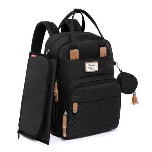 imageRUVALINO Diaper Bag Backpack Multifunction Travel Pack Maternity Baby Changing Bags Large Capacity Waterproof GrayStylishblack
