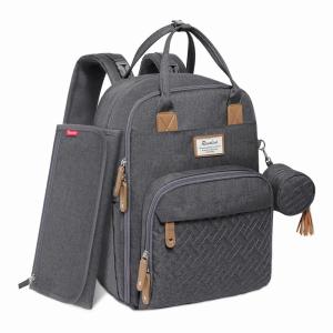 imageRUVALINO Diaper Bag Backpack Multifunction Travel Pack Maternity Baby Changing Bags Large Capacity Waterproof GrayStylishdark Gray
