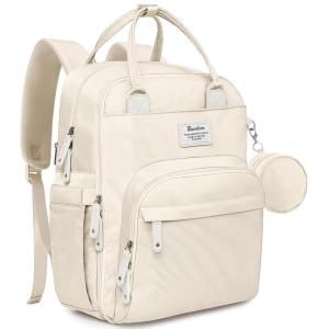 imageRUVALINO Diaper Bag BackpackMultifunction Travel Baby Diaper Bag with Changing Pad Insulated Bottle Holders ampamp Pacifier Case Large Capacity Waterproof GrayBeige
