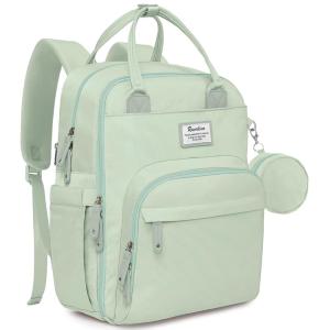 imageRUVALINO Diaper Bag BackpackMultifunction Travel Baby Diaper Bag with Changing Pad Insulated Bottle Holders ampamp Pacifier Case Large Capacity Waterproof GrayMint Green