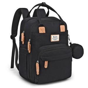 imageRUVALINO Diaper Bag BackpackMultifunction Travel Baby Diaper Bag with Changing Pad Insulated Bottle Holders ampamp Pacifier Case Large Capacity Waterproof GrayClassicblack