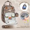 imageRUVALINO Diaper Bag BackpackExpandable Baby Bag with up to 50 Capacity Baby Essentials Bag with Changing Pad Insulated Bottle Holders ampamp Pacifier Case Waterproof Dark Gray XLYellow Leopard