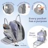 imageRUVALINO Diaper Bag BackpackExpandable Baby Bag with up to 50 Capacity Baby Essentials Bag with Changing Pad Insulated Bottle Holders ampamp Pacifier Case Waterproof Dark Gray XLAustere Gray