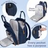 imageRUVALINO Diaper Bag BackpackExpandable Baby Bag with up to 50 Capacity Baby Essentials Bag with Changing Pad Insulated Bottle Holders ampamp Pacifier Case Waterproof Dark Gray XLPeacock Blue