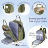 imageRUVALINO Diaper Bag BackpackExpandable Baby Bag with up to 50 Capacity Baby Essentials Bag with Changing Pad Insulated Bottle Holders ampamp Pacifier Case Waterproof Dark Gray XLMilitary Green