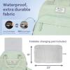 imageRUVALINO Diaper Bag BackpackExpandable Baby Bag with up to 50 Capacity Baby Essentials Bag with Changing Pad Insulated Bottle Holders ampamp Pacifier Case Waterproof Dark Gray XLMint Green