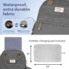 imageRUVALINO Diaper Bag BackpackExpandable Baby Bag with up to 50 Capacity Baby Essentials Bag with Changing Pad Insulated Bottle Holders ampamp Pacifier Case Waterproof Dark Gray XLIron Gray