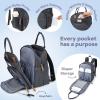 imageRUVALINO Diaper Bag BackpackExpandable Baby Bag with up to 50 Capacity Baby Essentials Bag with Changing Pad Insulated Bottle Holders ampamp Pacifier Case Waterproof Dark Gray XLDark Gray Xl