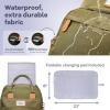 imageRUVALINO Diaper Bag BackpackExpandable Baby Bag with up to 50 Capacity Baby Essentials Bag with Changing Pad Insulated Bottle Holders ampamp Pacifier Case Waterproof Dark Gray XLMilitary Green