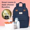 imageRUVALINO Diaper Bag BackpackExpandable Baby Bag with up to 50 Capacity Baby Essentials Bag with Changing Pad Insulated Bottle Holders ampamp Pacifier Case Waterproof Dark Gray XLPeacock Blue