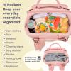 imageRUVALINO Diaper Bag BackpackExpandable Baby Bag with up to 50 Capacity Baby Essentials Bag with Changing Pad Insulated Bottle Holders ampamp Pacifier Case Waterproof Dark Gray XLPink