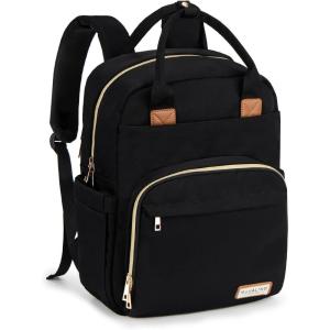 imageRUVALINO Diaper Bag BackpackExpandable Baby Bag with up to 50 Capacity Baby Essentials Bag with Changing Pad Insulated Bottle Holders ampamp Pacifier Case Waterproof Dark Gray XLDeep Black