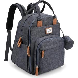 imageRUVALINO Diaper Bag BackpackExpandable Baby Bag with up to 50 Capacity Baby Essentials Bag with Changing Pad Insulated Bottle Holders ampamp Pacifier Case Waterproof Dark Gray XLDark Gray Xl
