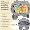 image:imageRUVALINO Baby Diaper Bag Backpack with Changing Pad RedGreenBlueAustere Gray