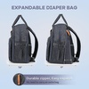 image:imageRUVALINO Baby Diaper Bag Backpack with Changing Pad RedGreenBlueDark Gray