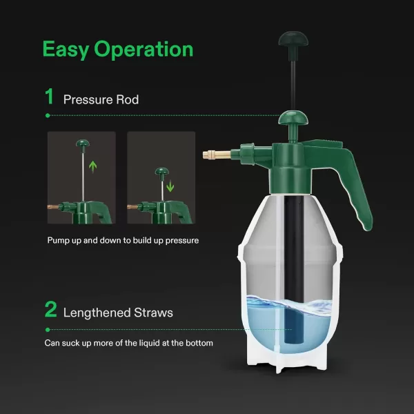 VIVOSUN 0.4 Gallon Handheld Garden Pump Sprayer, 50 oz Gallon Lawn &amp; Garden Pressure Water Spray Bottle with Adjustable Brass Nozzle, for Plants and Other Cleaning Solutions 