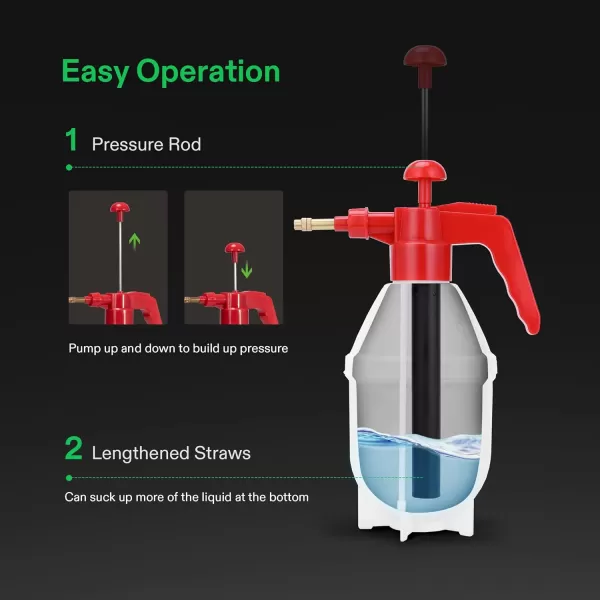 VIVOSUN 0.4 Gallon Handheld Garden Pump Sprayer, 50 oz Gallon Lawn &amp; Garden Pressure Water Spray Bottle with Adjustable Brass Nozzle, for Plants and Other Cleaning Solutions 