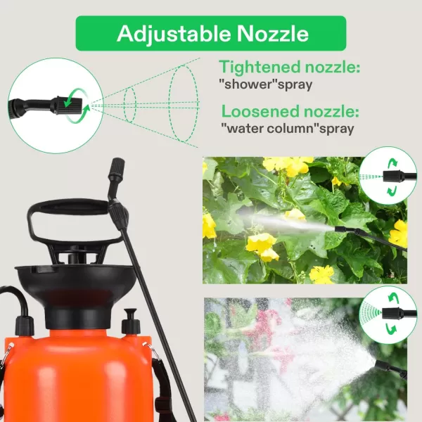VIVOSUN 1.85-Gallon Pump Pressure Sprayer, Pressurized Lawn &amp; Garden Water Spray Bottle with Adjustable Shoulder Strap, for Spraying Plants, Garden Watering and Household Cleaning