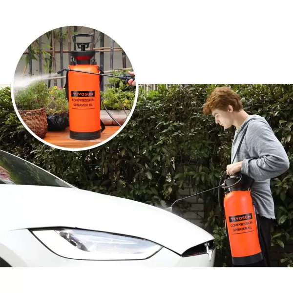 VIVOSUN 1.85-Gallon Pump Pressure Sprayer, Pressurized Lawn &amp; Garden Water Spray Bottle with Adjustable Shoulder Strap, for Spraying Plants, Garden Watering and Household Cleaning