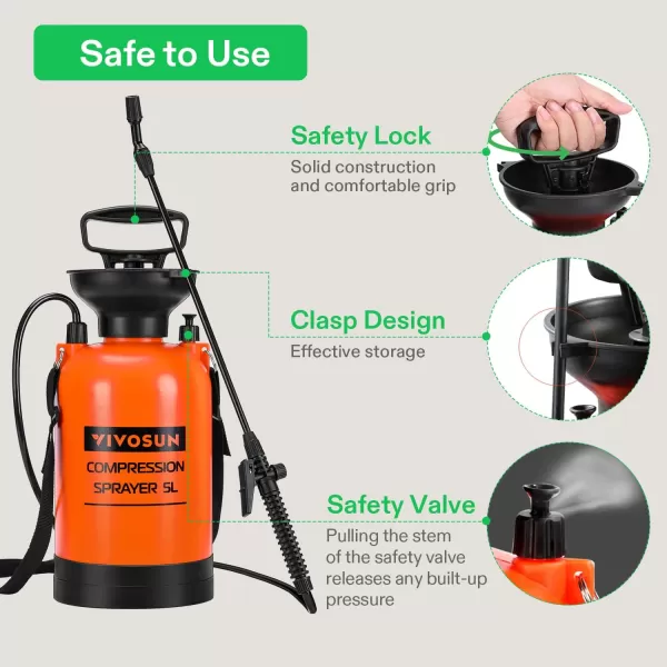 VIVOSUN 1.85-Gallon Pump Pressure Sprayer, Pressurized Lawn &amp; Garden Water Spray Bottle with Adjustable Shoulder Strap, for Spraying Plants, Garden Watering and Household Cleaning