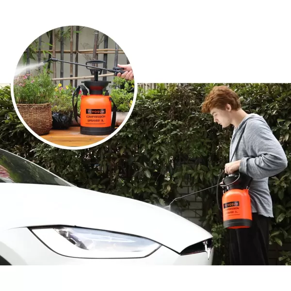 VIVOSUN 1.85-Gallon Pump Pressure Sprayer, Pressurized Lawn &amp; Garden Water Spray Bottle with Adjustable Shoulder Strap, for Spraying Plants, Garden Watering and Household Cleaning