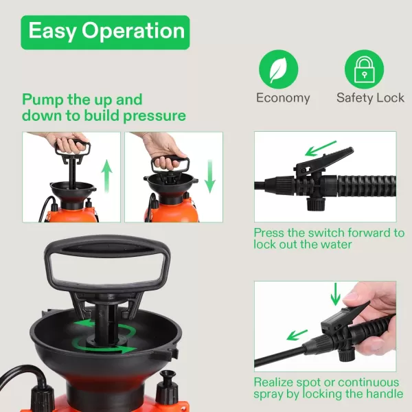 VIVOSUN 1.85-Gallon Pump Pressure Sprayer, Pressurized Lawn &amp; Garden Water Spray Bottle with Adjustable Shoulder Strap, for Spraying Plants, Garden Watering and Household Cleaning