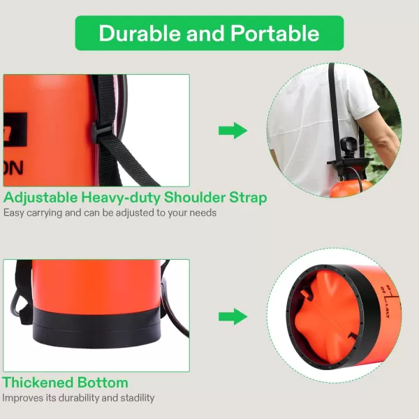 VIVOSUN 1.85-Gallon Pump Pressure Sprayer, Pressurized Lawn &amp; Garden Water Spray Bottle with Adjustable Shoulder Strap, for Spraying Plants, Garden Watering and Household Cleaning