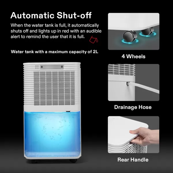VIVOSUN 10L/23 Pint 2,000 Sq. Ft. Dehumidifier, Ultra-Quiet Auto Defrost Dehumidifier Equipped with Smart WIFI App, Color Digital Display, 24-hour Timer for Home, Basement, Bedroom