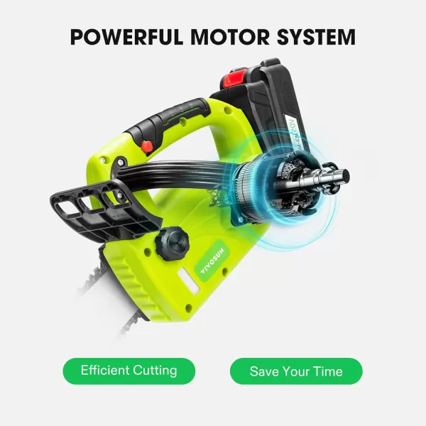 VIVOSUN 10" Cordless Chainsaw with 2Pcs 20V Rechargeable 2000mAh Batteries and Fast Charger, Security Lock, Automatic Oiler, Lightweight mini chainsaw for Women, Powered Electric Chainsaw for Trimming