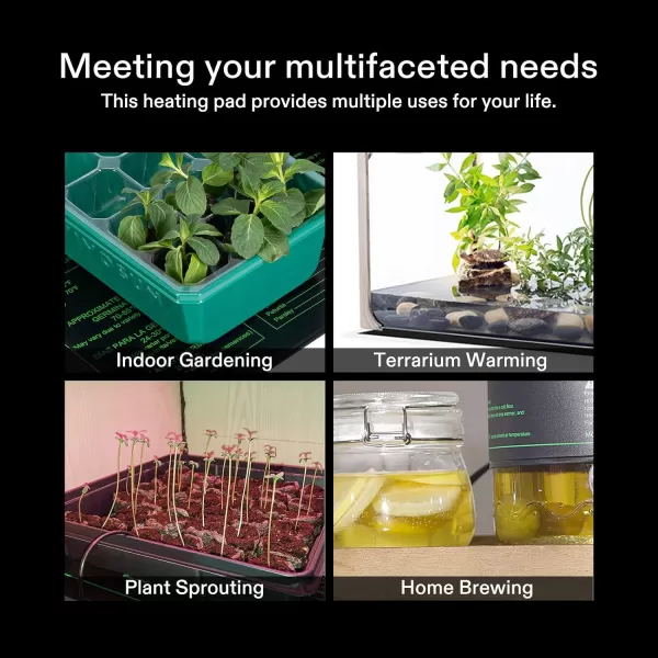 VIVOSUN 10"x20.75" Seedling Heat Mat with Built-in Temperature Controller, UL &amp; MET-Certified Waterproof Plant Heating Pad for Germination, Hydroponics, Brewing, Breeding, and Greenhouses