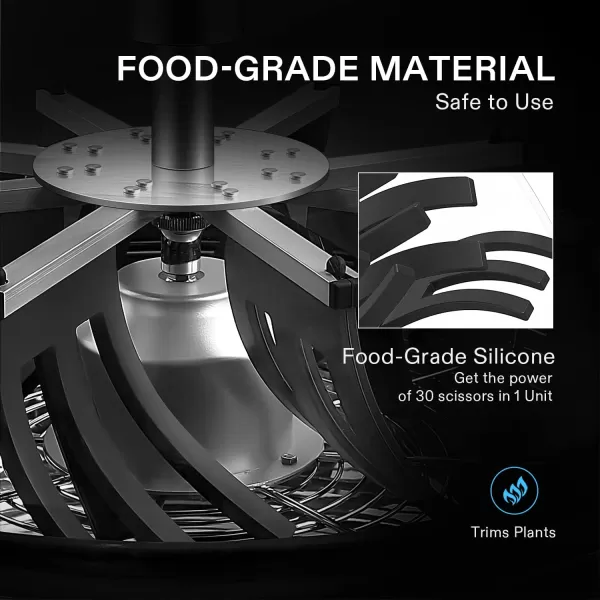 VIVOSUN 19 inch Bud Leaf Bowl Trimmer with Clear Visibility Dome, Sharp Stainless Steel Blades for Spin Cut, Solid Metal Gear Box, and Hand Pruner 