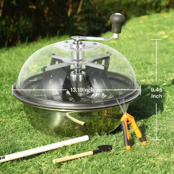 VIVOSUN 19 inch Bud Leaf Bowl Trimmer with Clear Visibility Dome, Sharp Stainless Steel Blades for Spin Cut, Solid Metal Gear Box, and Hand Pruner 
