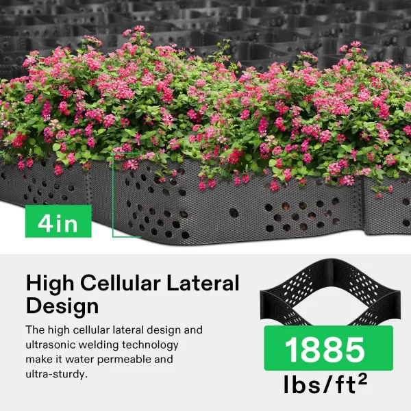 VIVOSUN 2’’ Depth Ground Grid, 9x17 ft, High-Density HDPE Geo Cell, 1885 lbs per sq ft Load, Foldable &amp; Tensile, Easy Installation with Gloves, Perfect for Gardens, Driveways, Pathways, Slopes