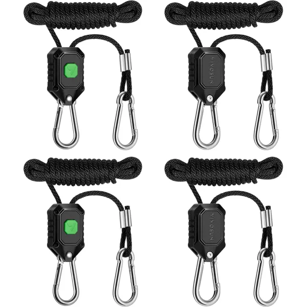 VIVOSUN 2-Pair 1/8 Inch Adjustable Grow Light Hanger, Heavy Duty Rope Hanger with Reinforced Metal Gears, 8Ft. Long and 150 lbs Weight Capacity Rope for Grow Light, Inline Fan, Filters