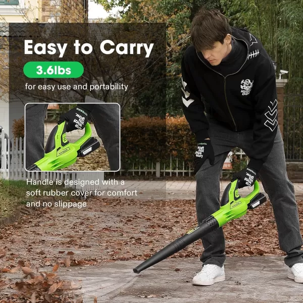 VIVOSUN 20V 2.0Ah Cordless Leaf Blower, 130CFM 6 Speed Mode, 2Pcs Batteries and Fast Charger Included, Lightweight Electric Blower for Patio, Yard, Sidewalk, Snow