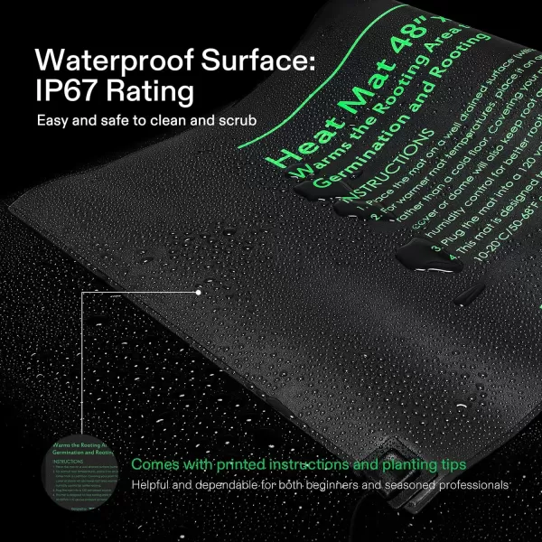 VIVOSUN 20" x 20.75" Seedling Heat Mat and Digital Thermostat Combo Set, UL &amp; MET-Certified Warm Hydroponic Heating Pad for Germination, Indoor Gardening, Greenhouse