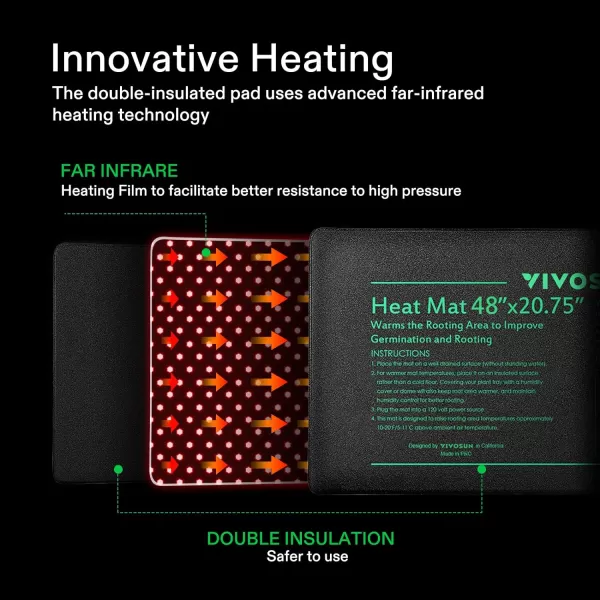 VIVOSUN 20" x 20.75" Seedling Heat Mat and Digital Thermostat Combo Set, UL &amp; MET-Certified Warm Hydroponic Heating Pad for Germination, Indoor Gardening, Greenhouse