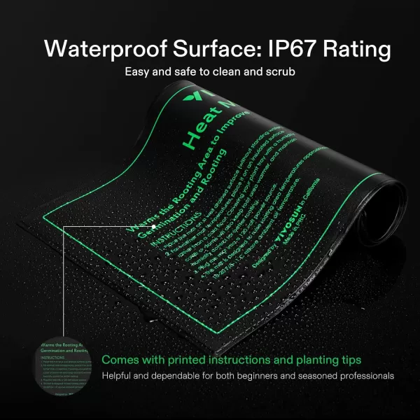 VIVOSUN 20" x 20.75" Seedling Heat Mat and Digital Thermostat Combo Set, UL &amp; MET-Certified Warm Hydroponic Heating Pad for Germination, Indoor Gardening, Greenhouse