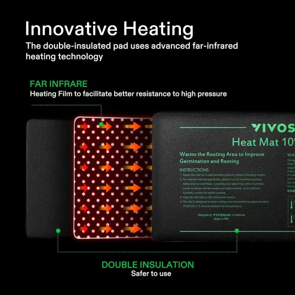 VIVOSUN 20" x 20.75" Seedling Heat Mat and Digital Thermostat Combo Set, UL &amp; MET-Certified Warm Hydroponic Heating Pad for Germination, Indoor Gardening, Greenhouse