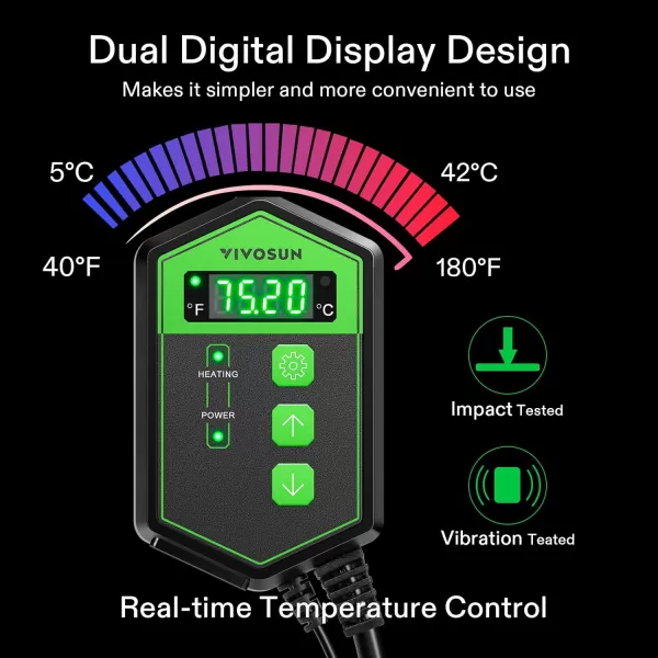 VIVOSUN 20" x 20.75" Seedling Heat Mat and Digital Thermostat Combo Set, UL &amp; MET-Certified Warm Hydroponic Heating Pad for Germination, Indoor Gardening, Greenhouse